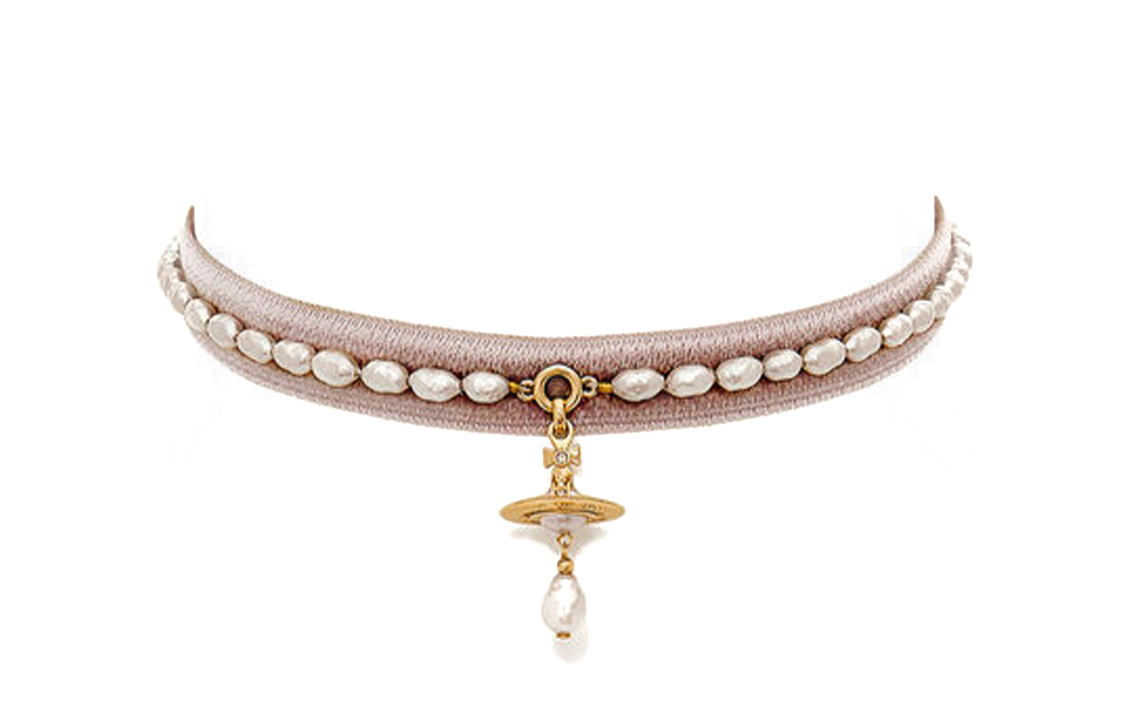 (Women) Vivienne Westwood Pearl Velvet Design Brass Necklace for Women. 6303002602R495R495 圖 2
