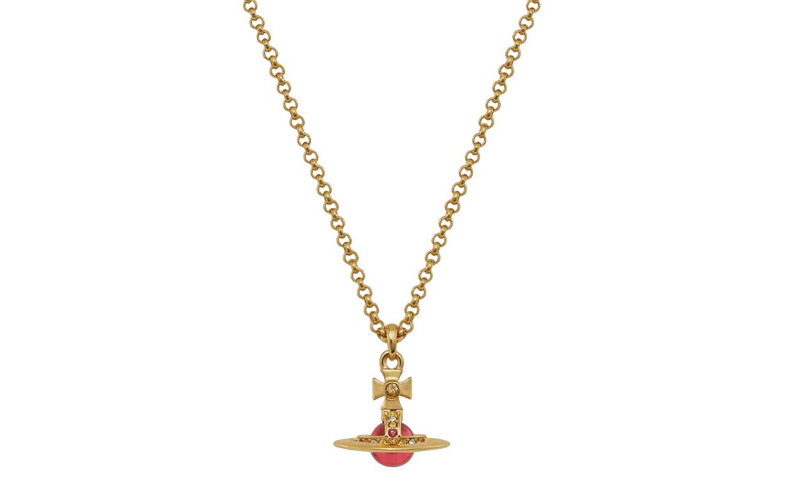 (Women) Vivienne Westwood Petite Orb Saturn Pendant Necklace London Exclusive - Gold 6302022502R510
