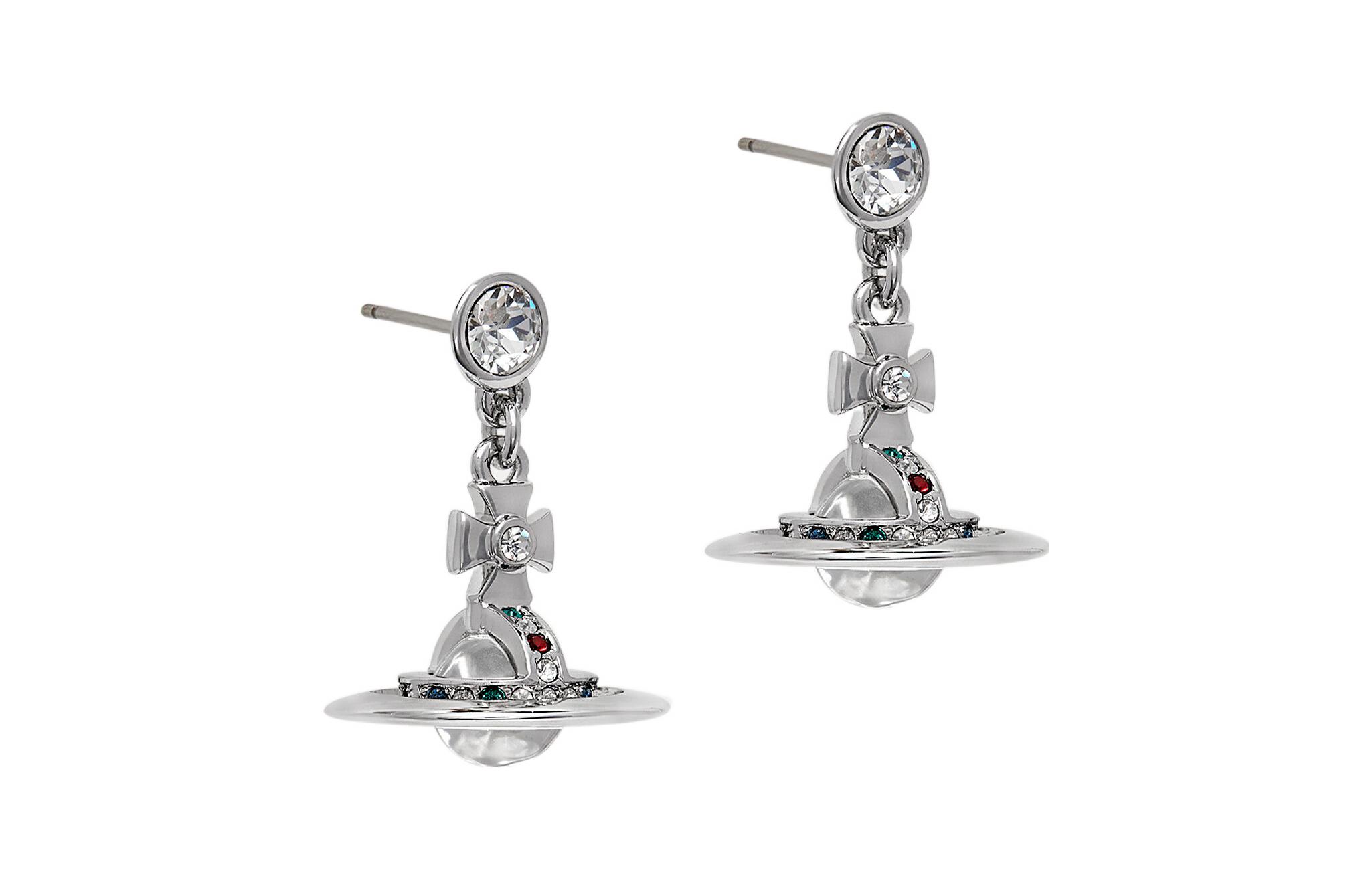 Lookbook (W) Vivienne Westwood 小型土星吊墜耳環銀色女款 6202003202P019P019