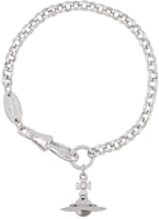 (Women) Vivienne Westwood Petite Silver Orb Logo Bracelet Women’s Silver. 6102005702P019CN (Women) Vivienne Westwood Petite Silver Orb Logo Bracelet Women’s Silver. 6102005702P019CN