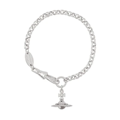 (Women) Vivienne Westwood Petite Silver Orb Logo Bracelet Women’s Silver. 6102005702P019CN