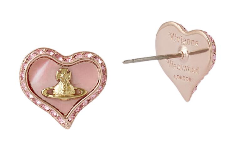 (Women) Vivienne Westwood Petra Heart Pearl Saturn Logo Brass Earrings for Women. 62010074G208G208 圖 3