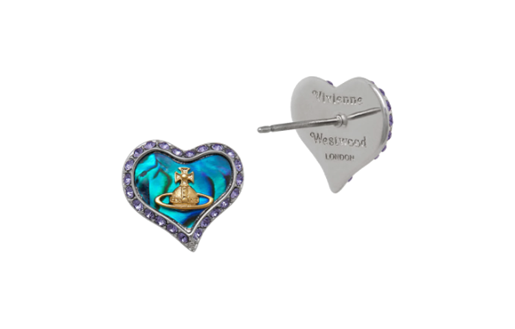 Lookbook (W) 薇薇安西木 Petra 心形珍珠耳環 藍貝殼/藍鑽 女款 6201007402P436