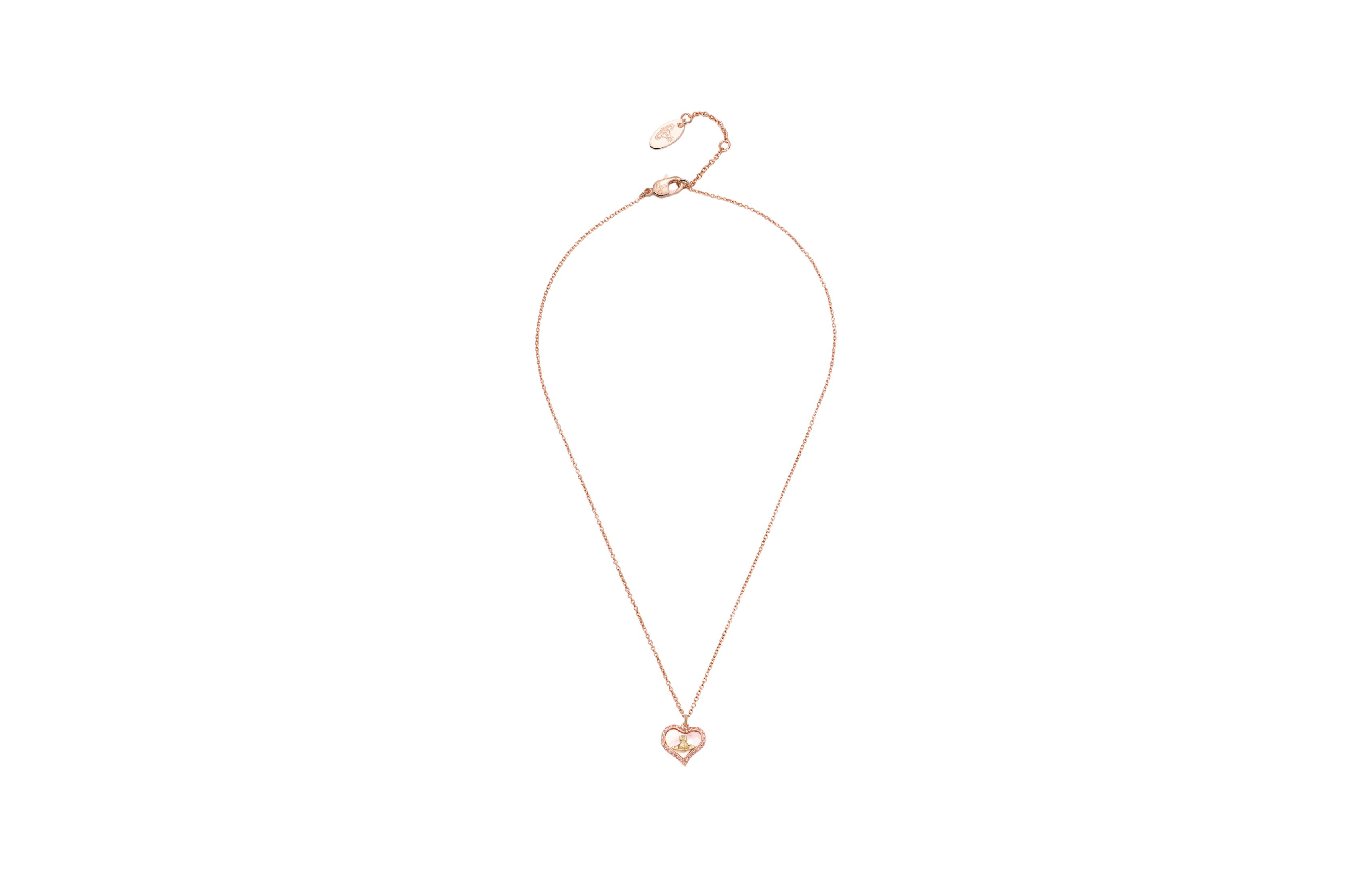 (Women) Vivienne Westwood Petra Heart Pendant  Rose Gold Luxury Accessory 63020103G208