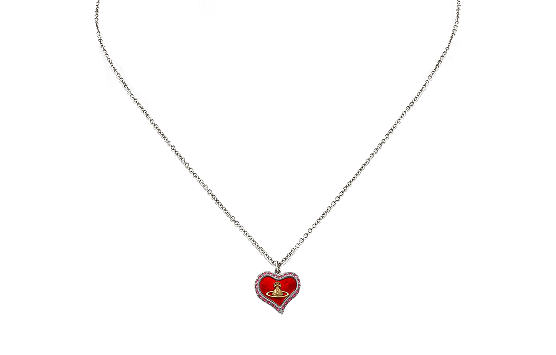 (Women) Vivienne Westwood Petra Pendant Necklace Red/Silver with Mother of Pearl Heart. 8050889743866 圖 2