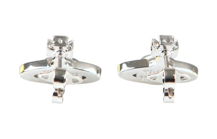 (Women) Vivienne Westwood Pina Bas Relief Saturn Brass Stud Earrings Silver . 62010131-02P116 圖 3