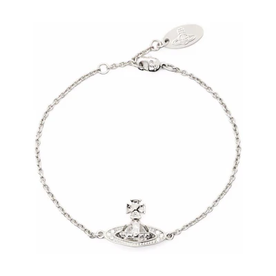 (Women) Vivienne Westwood Pina Bas Relief Small Saturn Pendant Necklace Silver Brass Women 6102006602P116