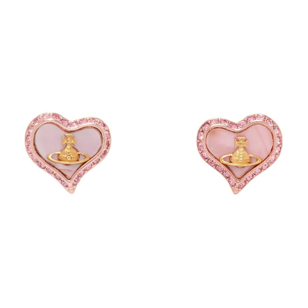 (Women) Vivienne Westwood Pink Crystal Stud Earrings with Buckle Design for Women. 241314F022063 圖 2