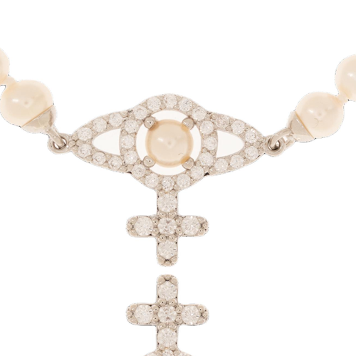 (Women) Vivienne Westwood Pink Lobster Clasp Adjustable Brass Pearl Bracelet for Women 6103007R02P373SM 圖 3