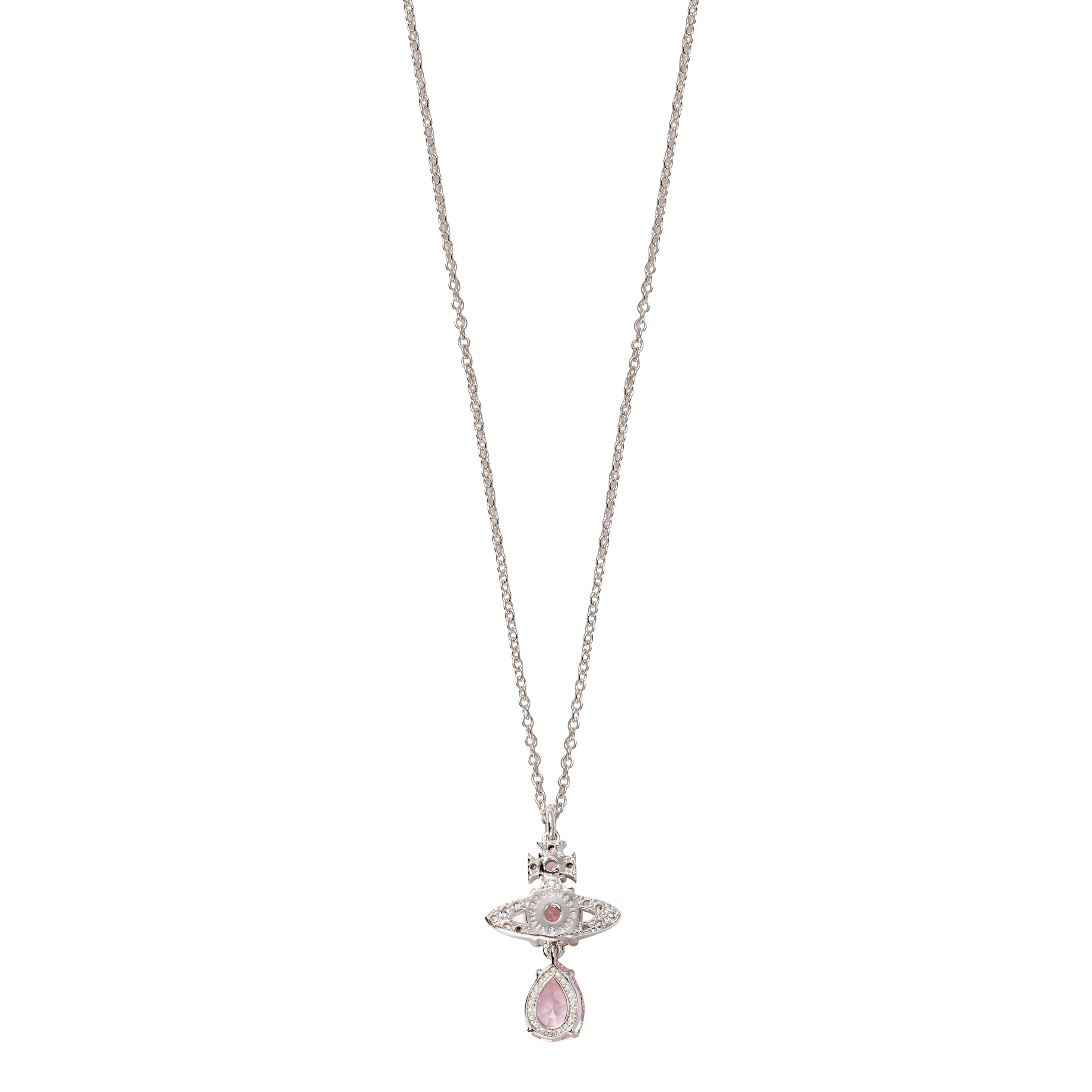 (Women) Vivienne Westwood Pink Pear-Shaped Crystal Pendant Brass Necklace for Women. 6302030202P354P354 圖 3
