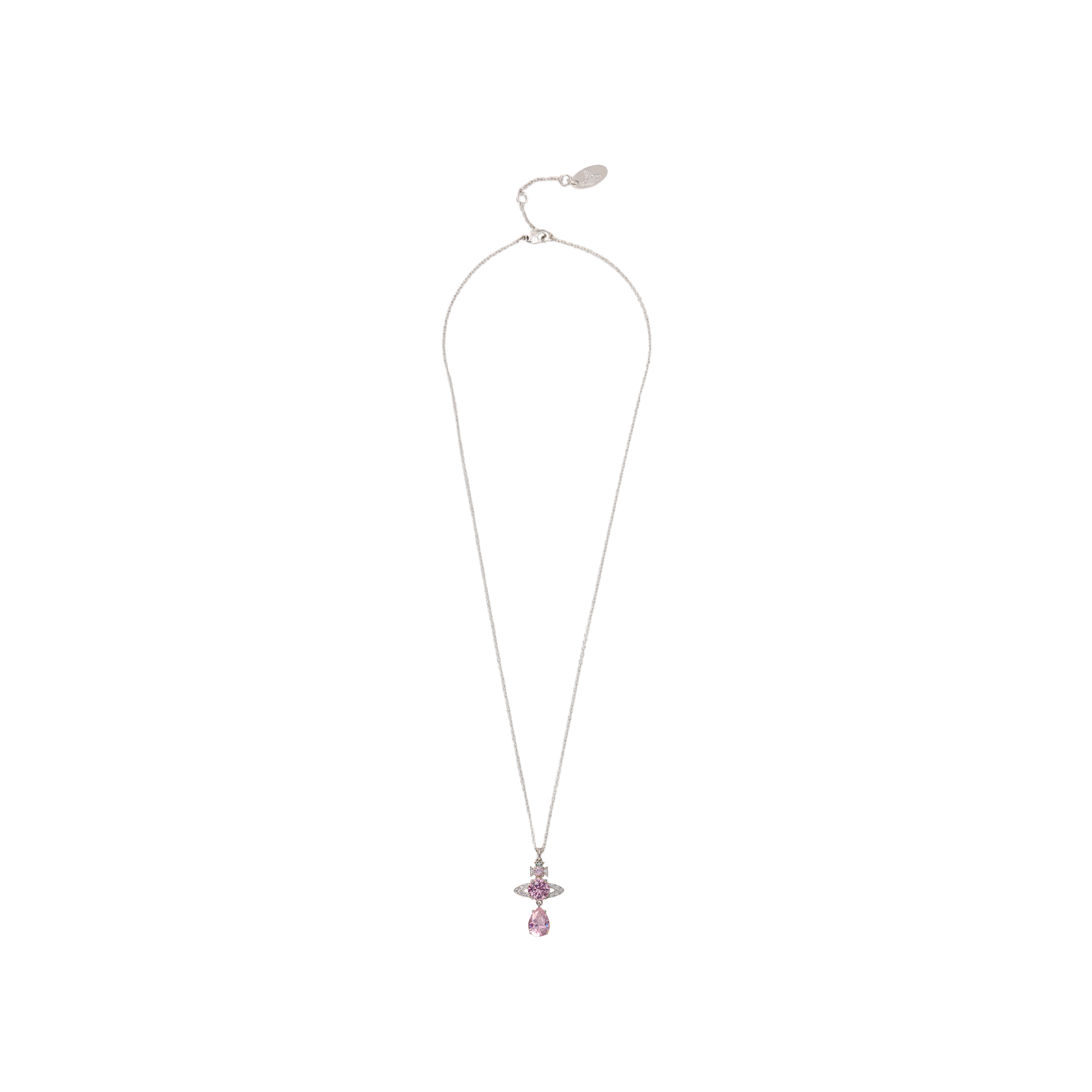 (Women) Vivienne Westwood Pink Pear-Shaped Crystal Pendant Brass Necklace for Women. 6302030202P354P354 圖 4