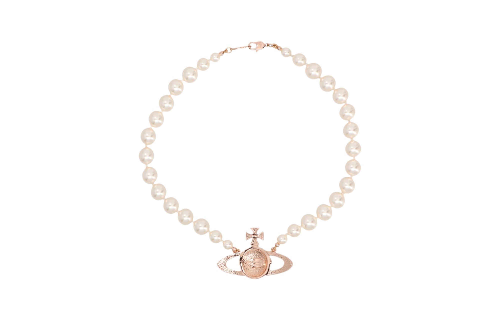 (Women) Vivienne Westwood Pink Planet Pearl Brass  Necklace. 6301010602G128CNG128 圖 3