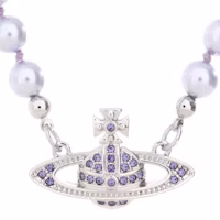 (Women) Vivienne Westwood Purple Brass Necklace 63010100 02P658 - Necklace (Women) Vivienne Westwood Purple Brass Necklace 63010100 02P658 - Necklace