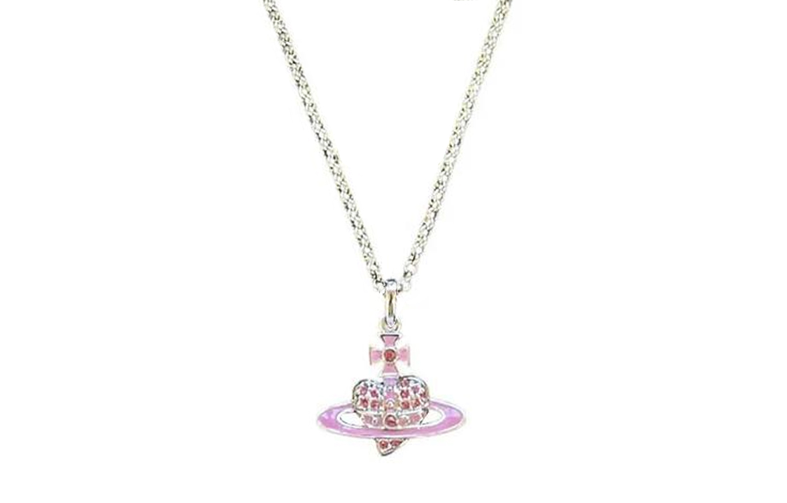 (Women) Vivienne Westwood Reverse Heart Saturn Necklace - Women’s Silver/Pink. 6302039O02P256CN 圖 2
