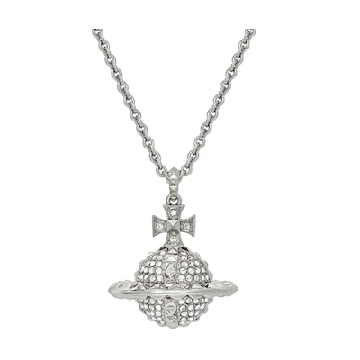 (Women) Vivienne Westwood Rhodium Plated Full Diamond Necklace Silver for Women 63020050-W110-MY