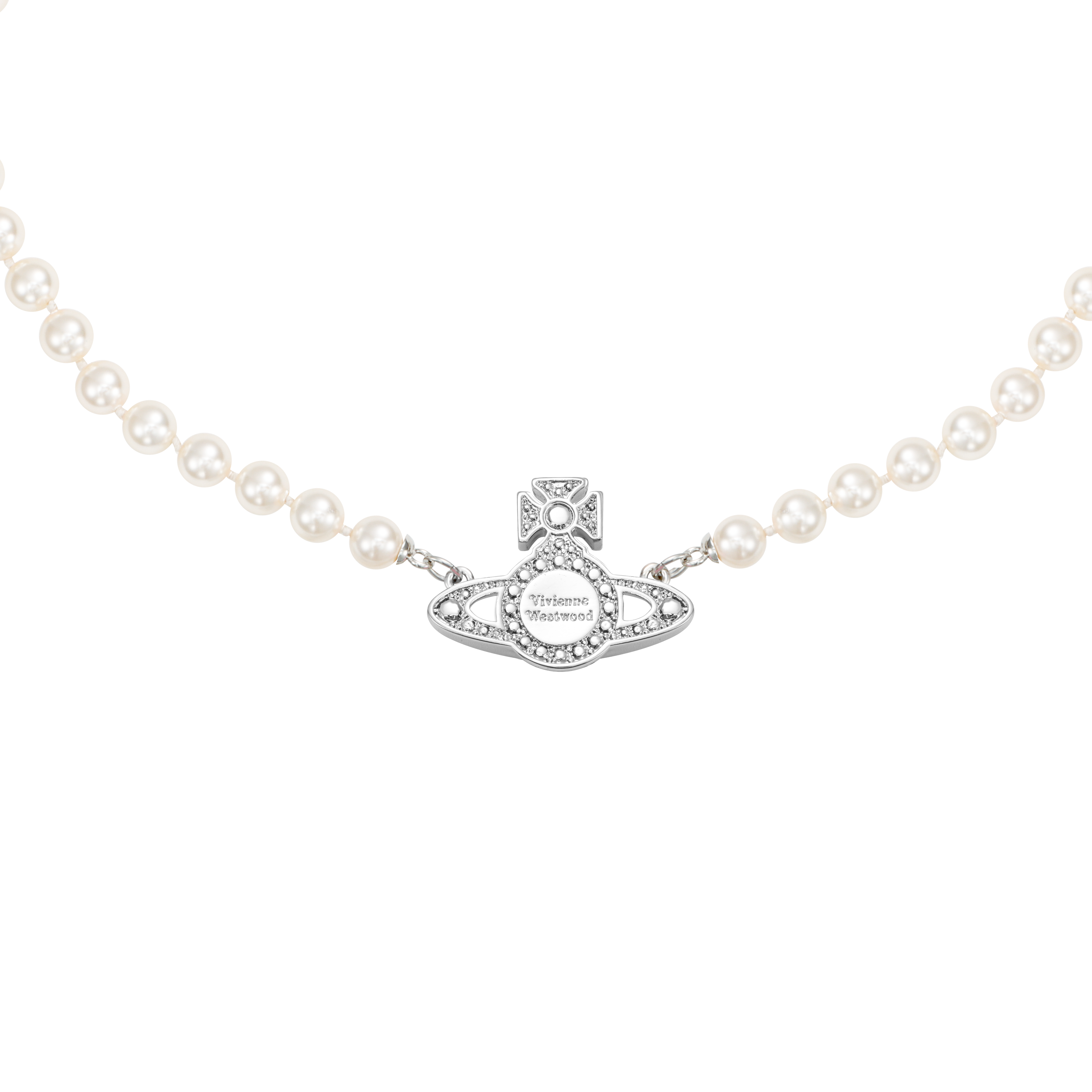 (Women) Vivienne Westwood Roxanne Saturn Pendant Pearl Necklace Silver  Accessory 6301011G02P308P308 圖 3