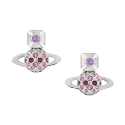 (Women) Vivienne Westwood Saturn Design Brass Earrings Silver. 6201034O-02P457