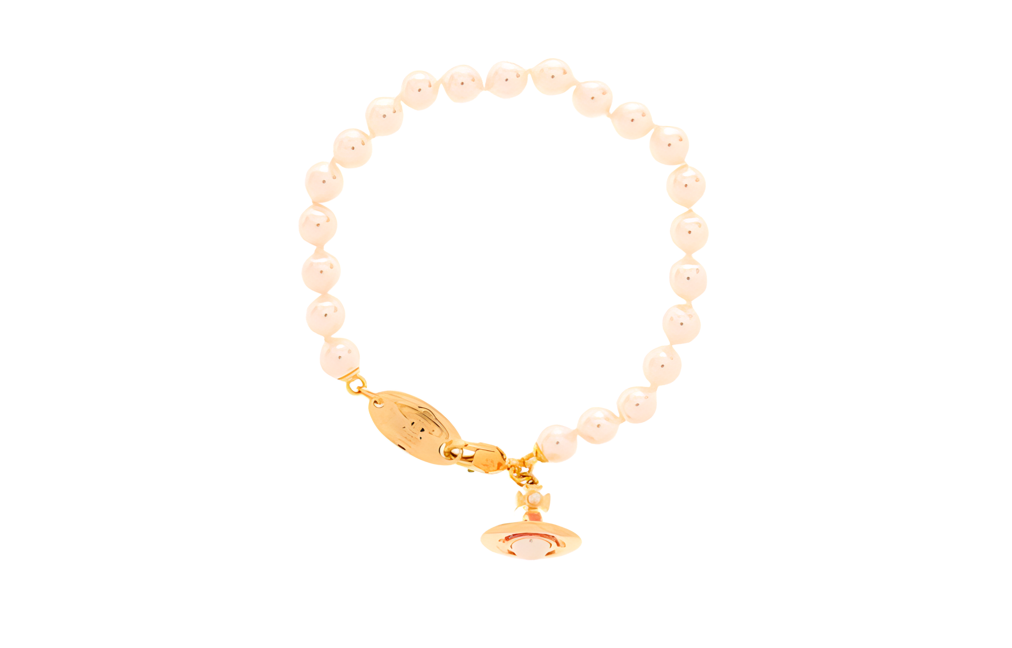 (Women) Vivienne Westwood Saturn Design Gold Pearl Bracelet for Women. 6102017402R730CNR730