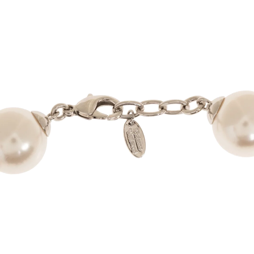 (Women) Vivienne Westwood Saturn Logo Pearl Crystal Necklace  White 6301011002P226CNP226 圖 4