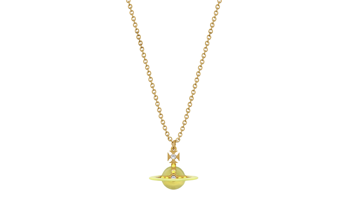 (Women) Vivienne Westwood Saturn Orb Logo Brass Necklace Gold  Accessory. 6302039J-02R725-IM
