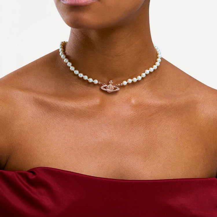 (Women) Vivienne Westwood Saturn Orb Pearl Necklace Rose Gold for Women. 63030006G121G121 圖 4