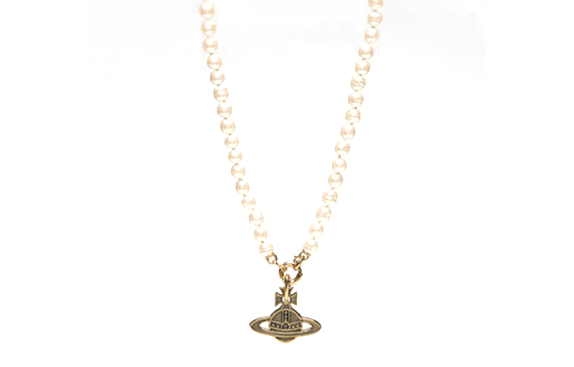 (Women) Vivienne Westwood Saturn Pendant Brass Necklace  White 6301010X02R483IM 圖 2
