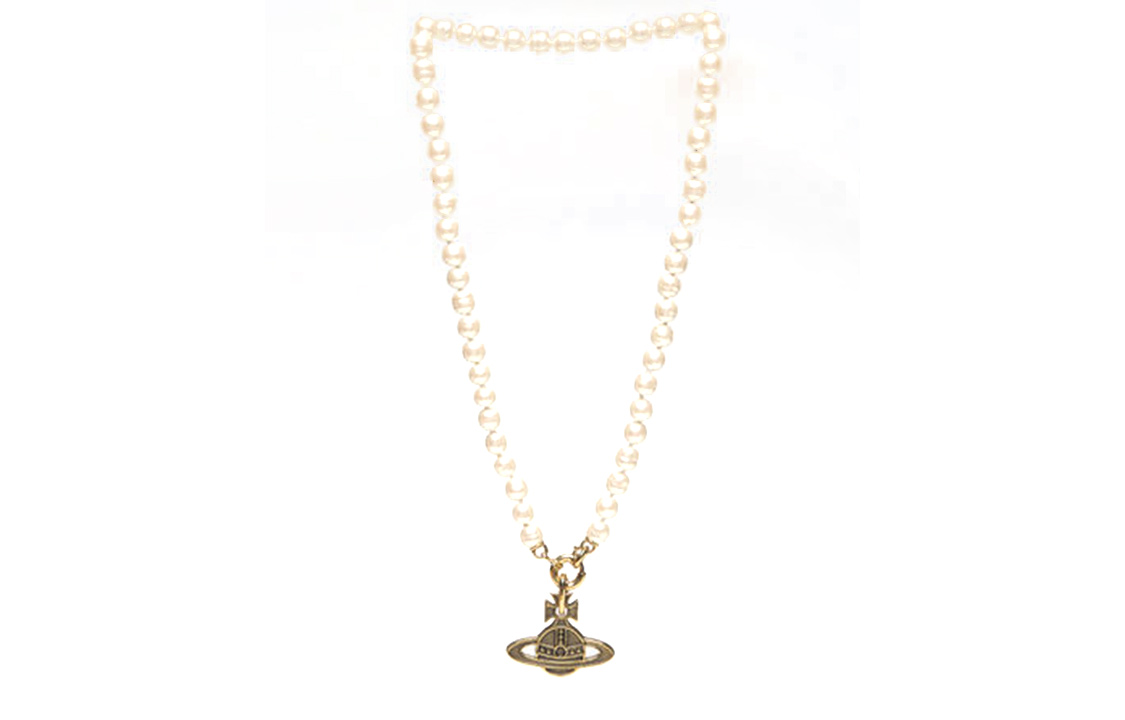 (Women) Vivienne Westwood Saturn Pendant Brass Necklace  White 6301010X02R483IM 圖 3
