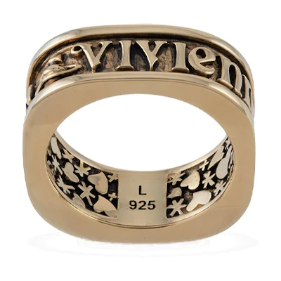(Women) Vivienne Westwood Scilly Square Keel Ring Gold 6404014301R002FJ
