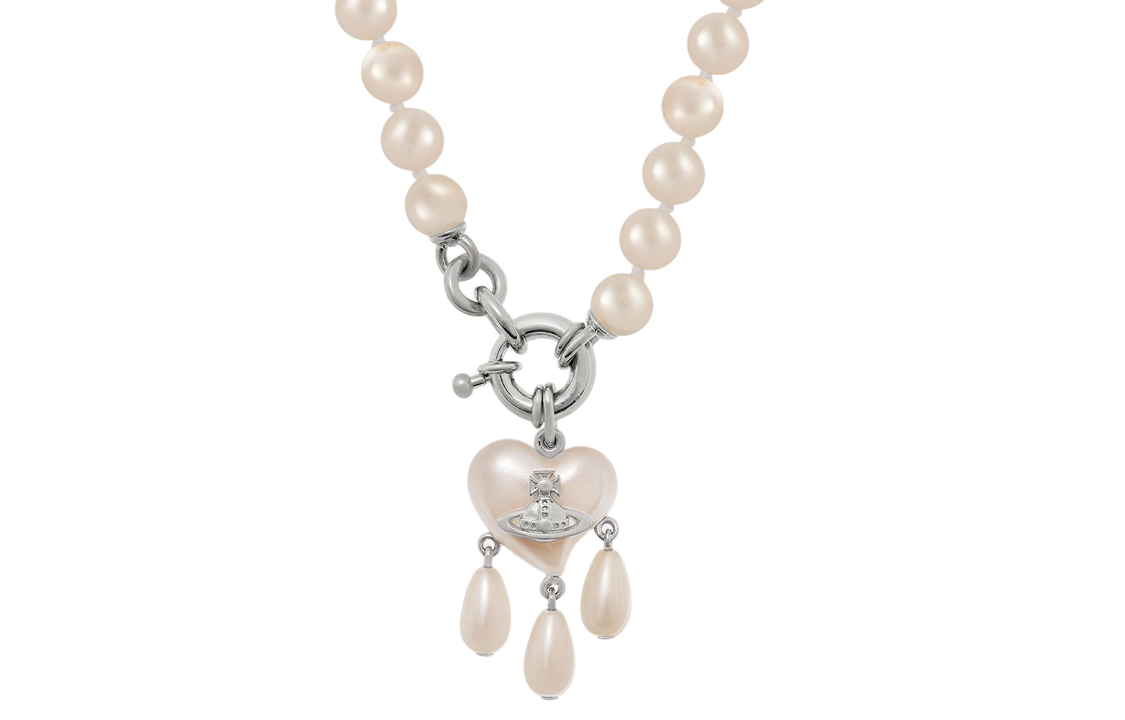 (Women) Vivienne Westwood Sheryl Saturn Pendant Necklace Silver for Women. 6301012B-02P103-IM