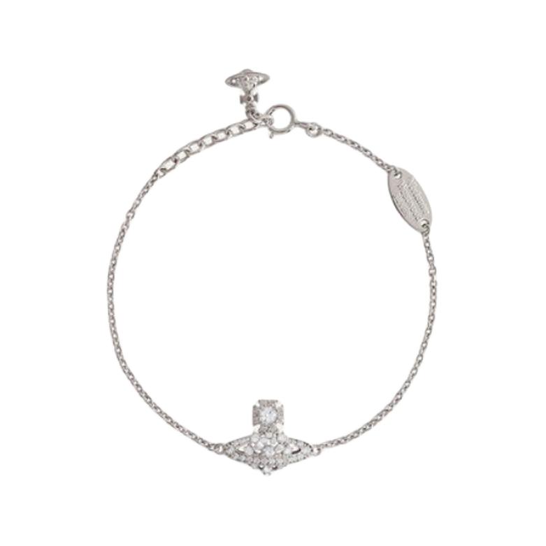 (Women) Vivienne Westwood Silver Cubic Zirconia Detail Bracelet for Women. 6102020A01P102