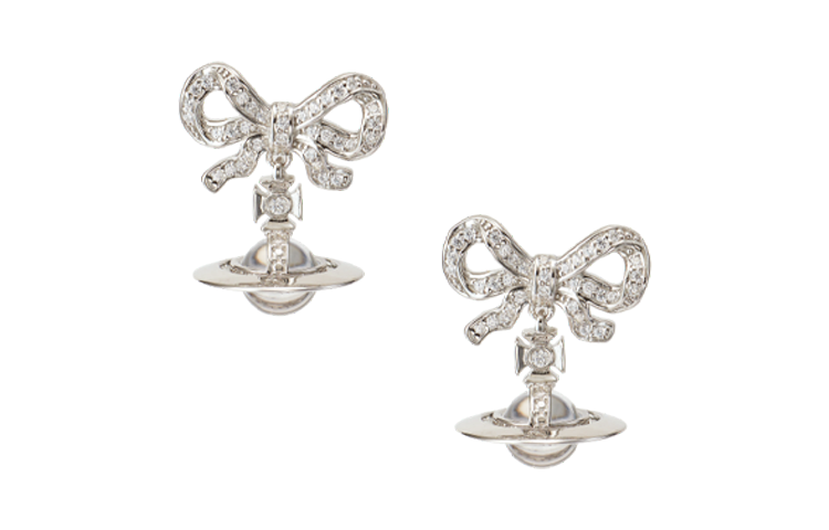(Women) Vivienne Westwood Silver Embellished Earrings for Women 505770229002