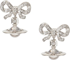 (Women) Vivienne Westwood Silver Embellished Earrings for Women 505770229002 (Women) Vivienne Westwood Silver Embellished Earrings for Women 505770229002