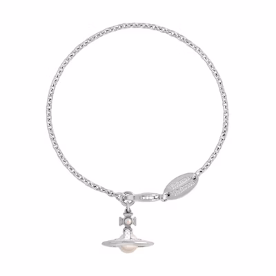 (Women) Vivienne Westwood Simonetta Enamel Pearl Pendant Silver Chain Mother-of-Pearl Bracelet 61020175-02P113-CN