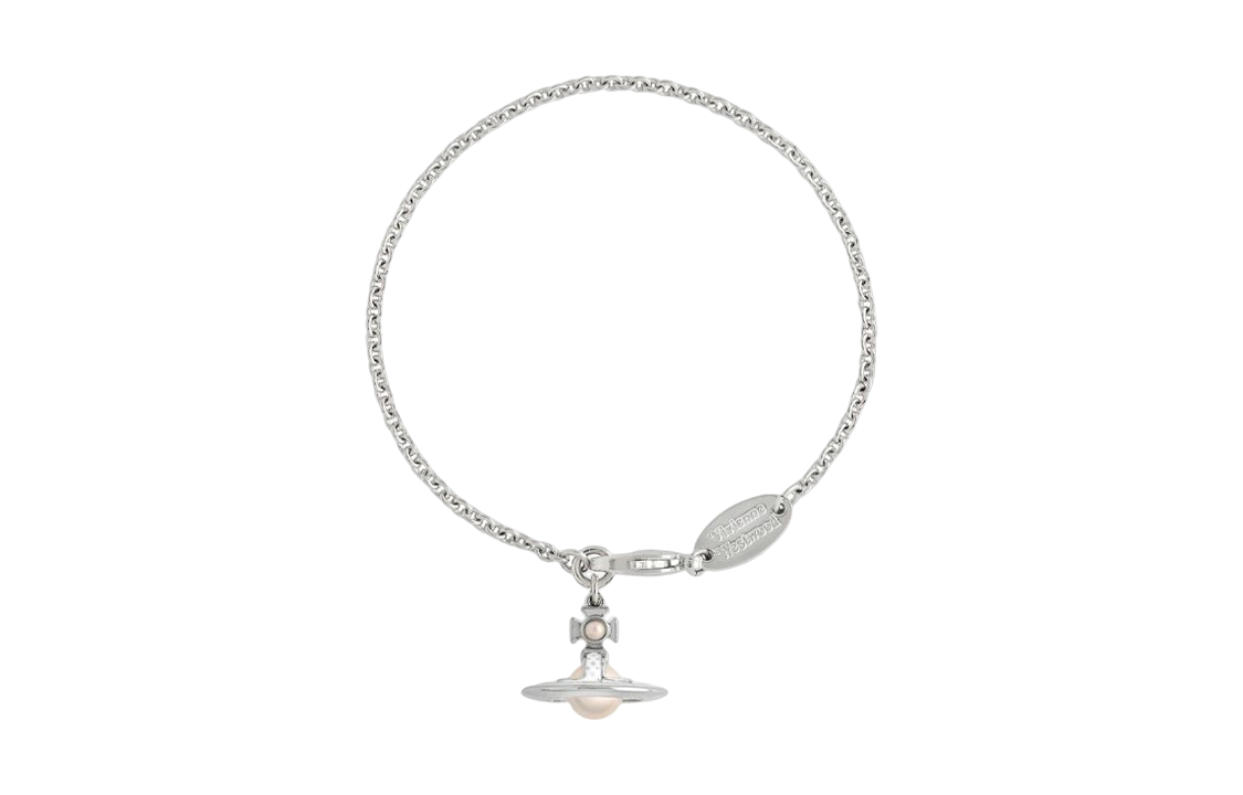(Women) Vivienne Westwood Simonetta Enamel Pearl Pendant Silver Chain Mother-of-Pearl Bracelet 61020175-02P113-CN 圖 2