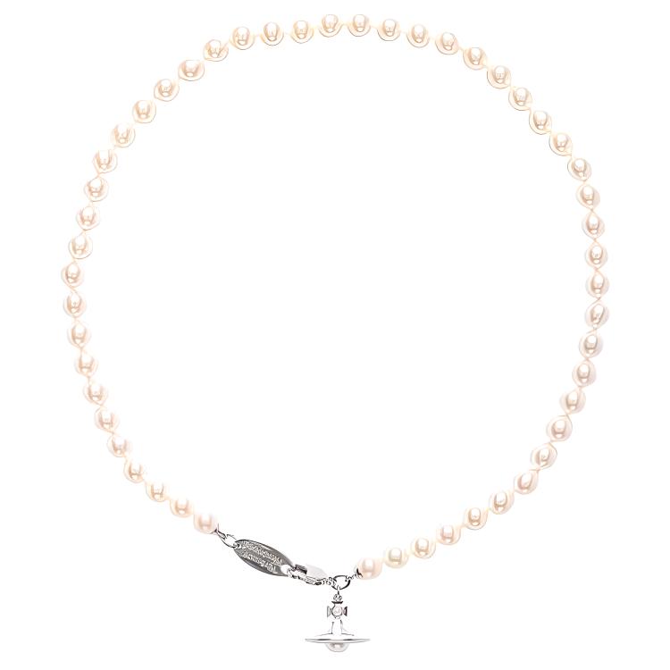 (Women) Vivienne Westwood Simonetta Pearl Necklace Saturn Pendant  Jewelry 63010085-02P113
