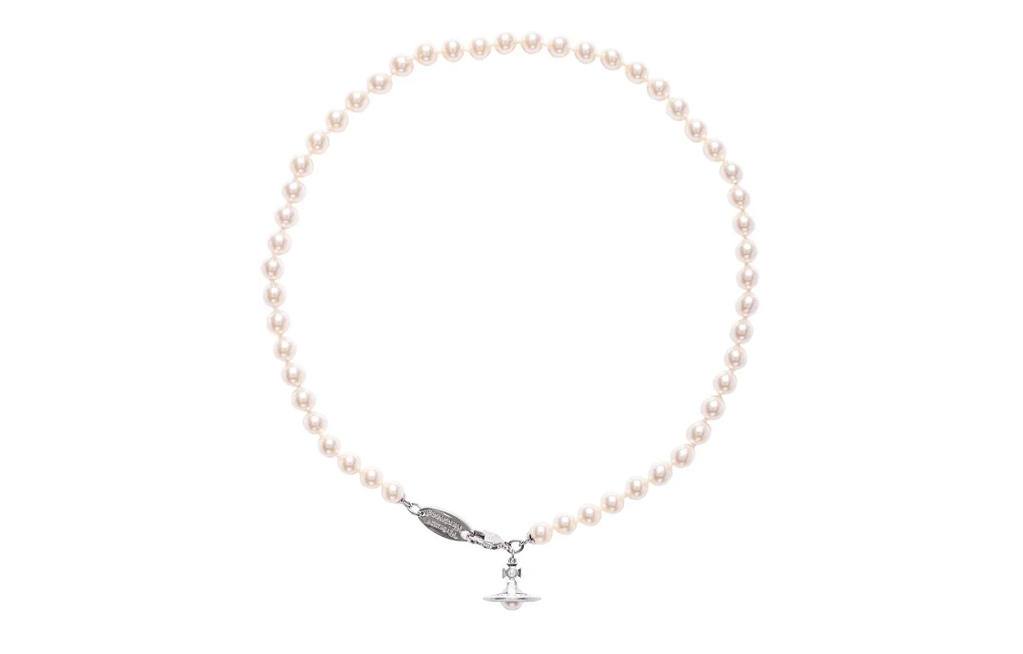 (Women) Vivienne Westwood Simonetta Pearl Necklace Saturn Pendant  Jewelry 63010085-02P113 圖 2