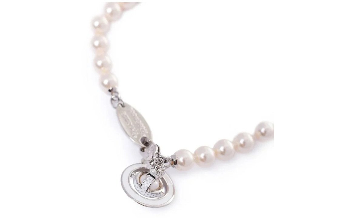 (Women) Vivienne Westwood Simonetta Pearl Necklace Saturn Pendant  Jewelry 63010085-02P113 圖 3