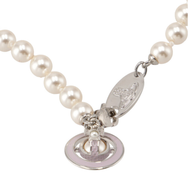 (Women) Vivienne Westwood Simonetta Pearl Necklace Saturn Pendant  Jewelry 63010085-02P113 圖 4