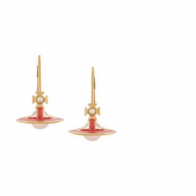 (Women) Vivienne Westwood Simonetta Saturn Enamel Earrings Gold Accessories 6202011502R730
