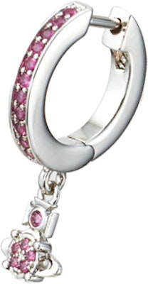 (W) 薇薇安·威斯伍德單圈鑲飾黃銅耳環 女款 銀色。 5057817250MO Shop (W) 薇薇安·威斯伍德單圈鑲飾黃銅耳環 女款 銀色。 5057817250MO