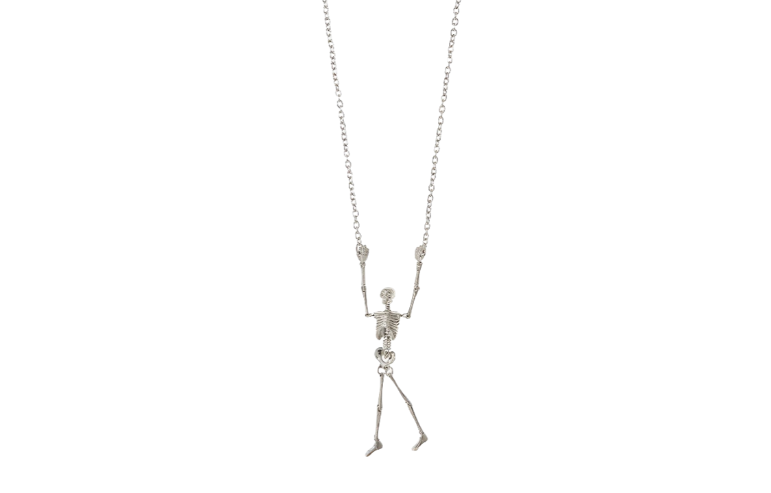 (Women) Vivienne Westwood Skeleton Long Necklace Brass Skull Pendant for Women. 63010024W113W113