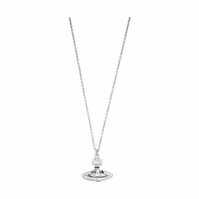 (Women) Vivienne Westwood Small Bas Relief Orb Stud Necklace Silver for Women. 63020160W110W110