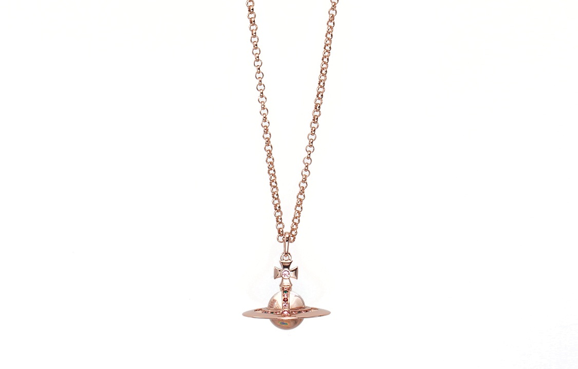 (Women) Vivienne Westwood Small Orb Saturn Pendant Necklace Rose Gold for Women 63020096-G002 圖 2