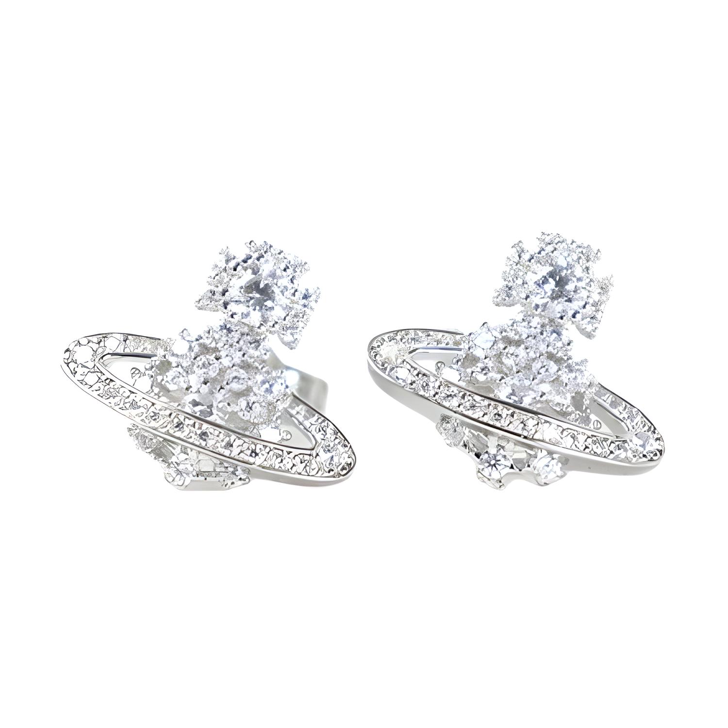 (Women) Vivienne Westwood Solid Design Silver Earrings Women Silver 6201031701P102