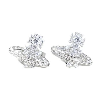 (Women) Vivienne Westwood Solid Design Silver Earrings Women Silver 6201031701P102