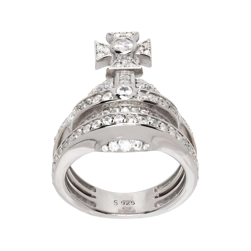 (Women) Vivienne Westwood Solid Design Sterling Silver  Ring - Silver. 6404001401P102IM