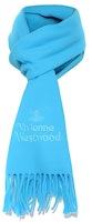 (Women) Vivienne Westwood Solid Logo Tassel Scarf for Women - Blue. 81030007W00Q7K403 (Women) Vivienne Westwood Solid Logo Tassel Scarf for Women - Blue. 81030007W00Q7K403