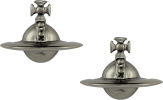 (Women) Vivienne Westwood Solid Orb 3D Button Saturn Brass Earrings - Dark Gray 62010038S001S001 (Women) Vivienne Westwood Solid Orb 3D Button Saturn Brass Earrings - Dark Gray 62010038S001S001