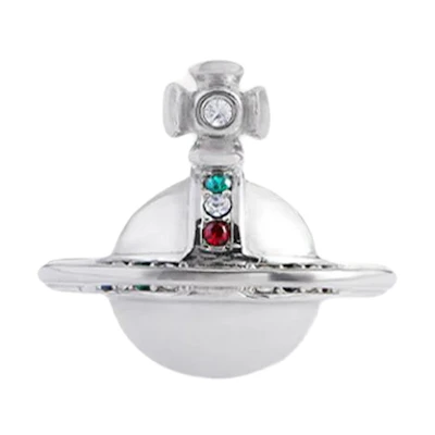 (Women) Vivienne Westwood Solid Orb 3D Saturn Ring 925 Silver Silver Ring. 6404003701P019P019
