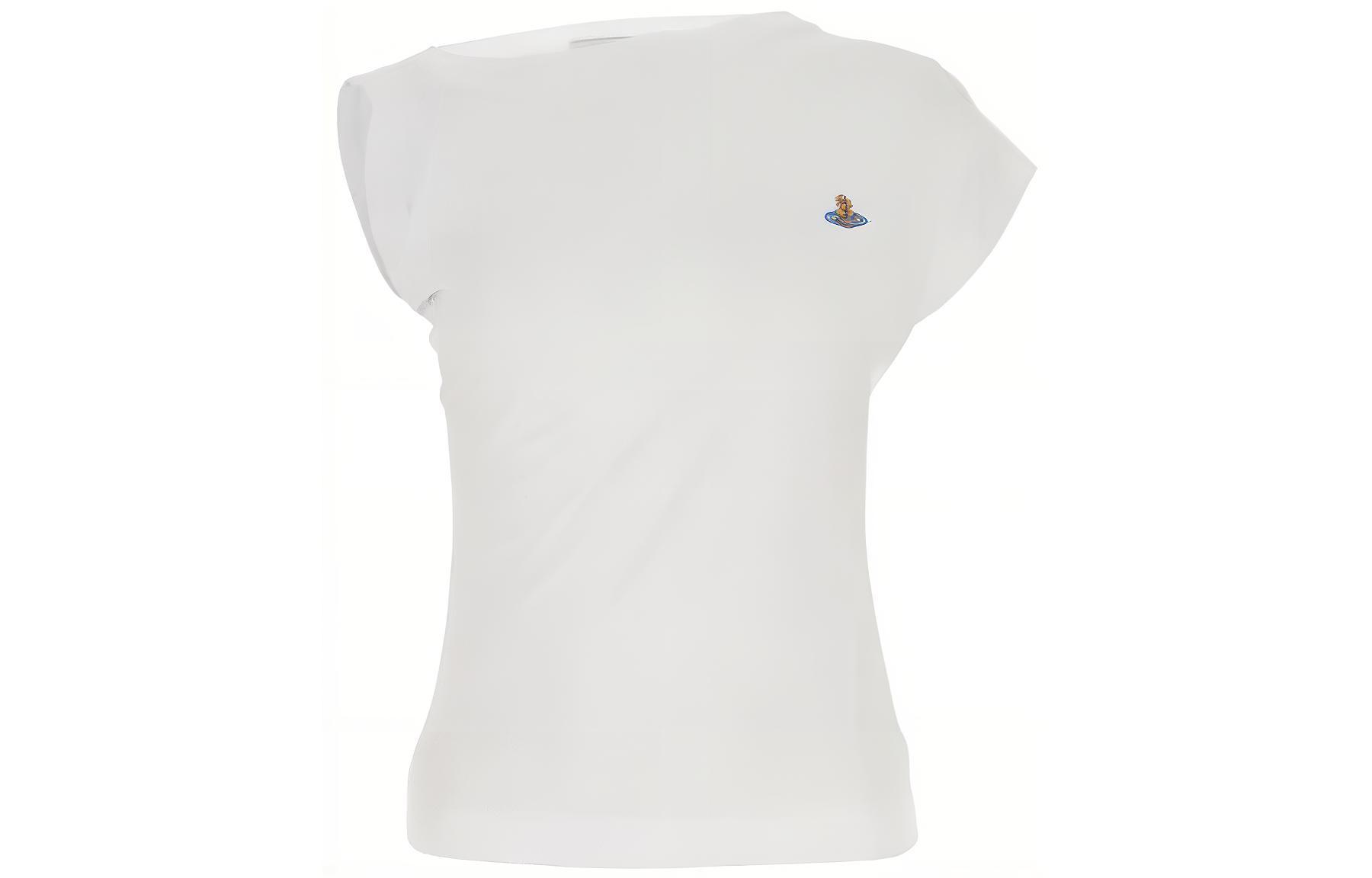 (Women) Vivienne Westwood SS22  Asymmetrical Draped Sleeveless T-Shirt White 1504000AJ001MA401